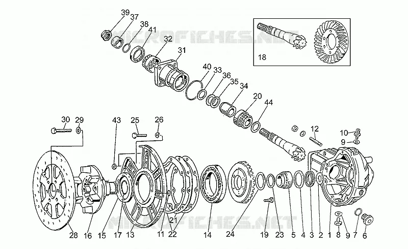 Couple conique MOTO GUZZI MOTO-GUZZI-MOTORCYCLES 500 V50 1993  V 50 PA