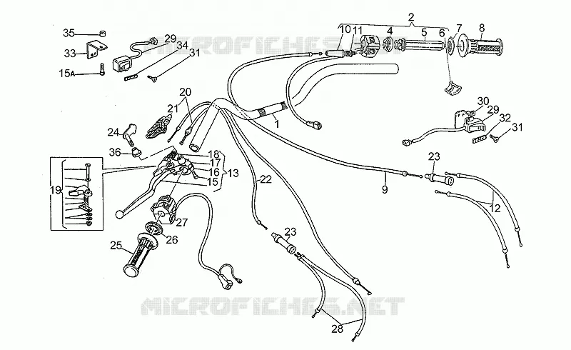 Guidon - Commandes MOTO GUZZI MOTO-GUZZI-MOTORCYCLES 500 V50 1996  V 50 PA