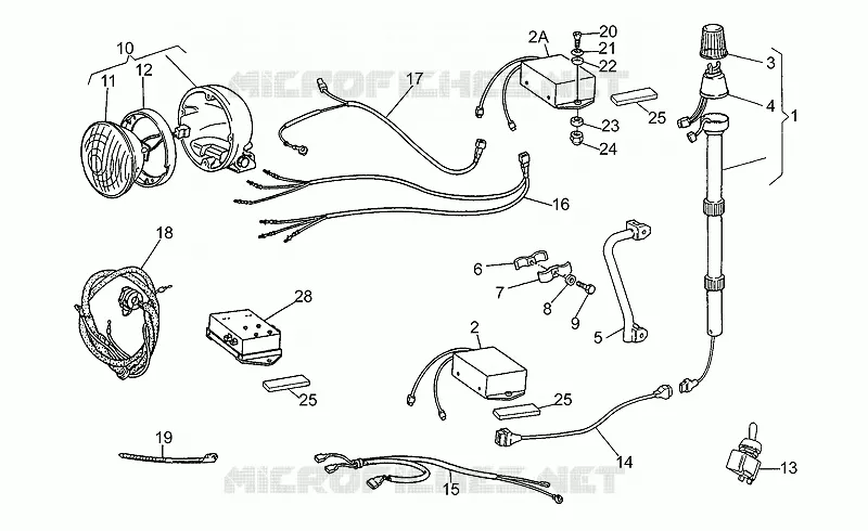 Lampe strobo MOTO GUZZI MOTO-GUZZI-MOTORCYCLES 500 V50 1993  V 50 PA