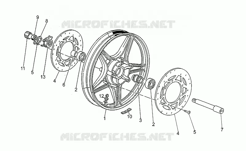 Roue Av. MOTO GUZZI MOTO-GUZZI-MOTORCYCLES 500 V50 1999  V 50 PA
