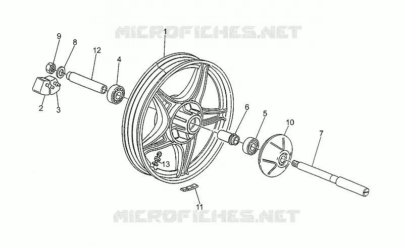 Roue arrière MOTO GUZZI MOTO-GUZZI-MOTORCYCLES 500 V50 2000  V 50 PA