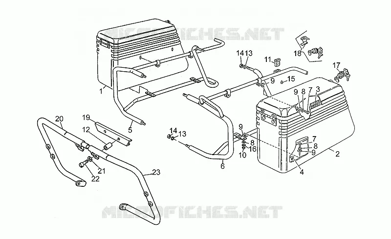 Side cases MOTO GUZZI MOTO-GUZZI-MOTORCYCLES 500 V50 1996  V 50 PA