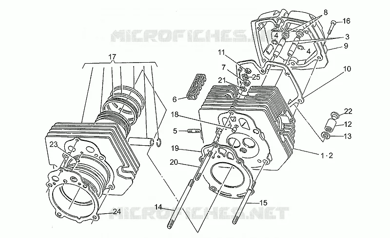 Tête cylindre MOTO GUZZI MOTO-GUZZI-MOTORCYCLES 500 V50 1994  V 50 PA