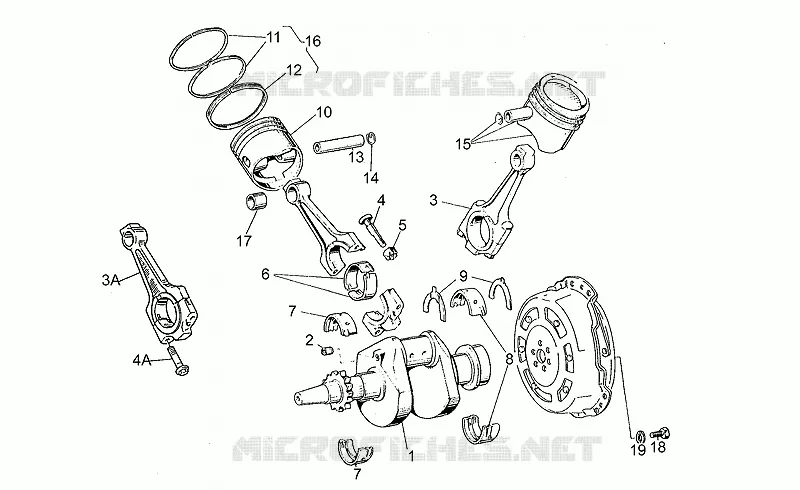 Arbre moteur MOTO GUZZI MOTO-GUZZI-MOTORCYCLES 650 V65 1983  V 65 Custom