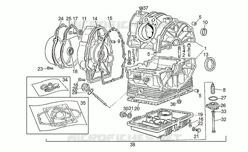 Carter moteur MOTO GUZZI MOTO-GUZZI-MOTORCYCLES 650 V65 1985  V 65 Custom