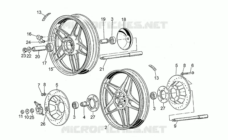 Roues MOTO GUZZI MOTO-GUZZI-MOTORCYCLES 650 V65 1985  V 65 Custom