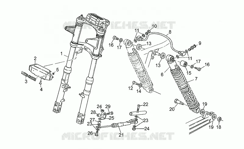 Suspension avant/arriere MOTO GUZZI MOTO-GUZZI-MOTORCYCLES 650 V65 1985  V 65 Custom