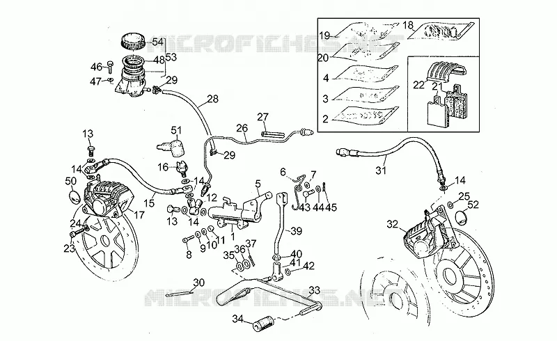 Syst. frein AV g./AR MOTO GUZZI MOTO-GUZZI-MOTORCYCLES 650 V65 1985  V 65 Custom