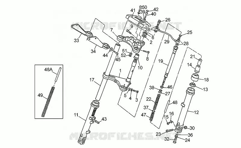 Fourche Av. MOTO GUZZI MOTO-GUZZI-MOTORCYCLES 650 V65 1990  V 65 Florida