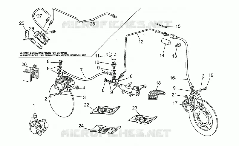 Pinces frein MOTO GUZZI MOTO-GUZZI-MOTORCYCLES 650 V65 1988  V 65 Florida