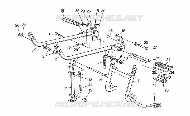 Repose-pieds bequille MOTO GUZZI MOTO-GUZZI-MOTORCYCLES 650 V65 1987  V 65 Florida