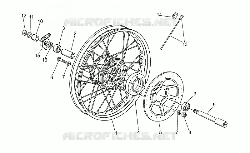 Roue AV rayons MOTO GUZZI MOTO-GUZZI-MOTORCYCLES 650 V65 1987  V 65 Florida