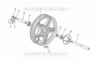 Roue AR dep.ch. PG17001 pour MOTO GUZZI V 65 Polizia/PA NuovoTipo de 1995