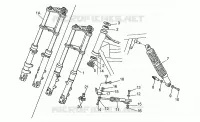 Suspension avant/arriere pour MOTO GUZZI V 65 Polizia/PA NuovoTipo de 1995