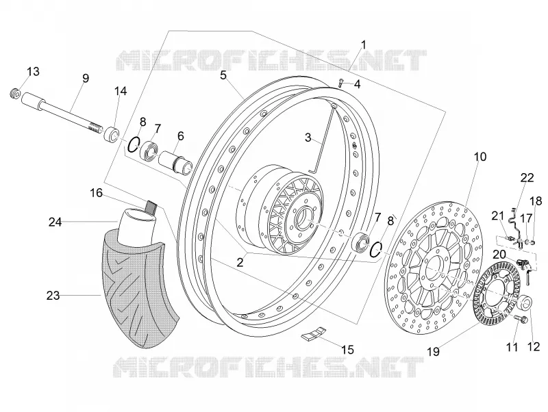 Roue Av. MOTO GUZZI MOTO-GUZZI-MOTORCYCLES 750 V7 2017  V7 III Racer e4