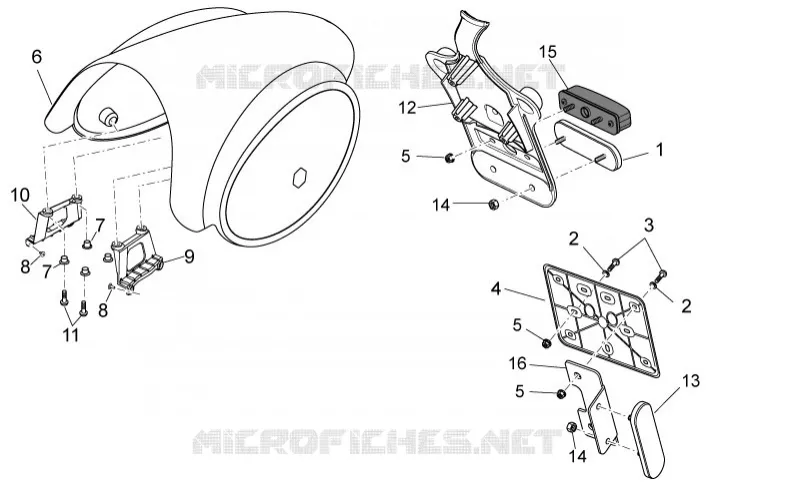 Carrosserie arriére II- Porte-plaque MOTO GUZZI MOTO-GUZZI-MOTORCYCLES 750 V7 2016  V7 II Racer ABS