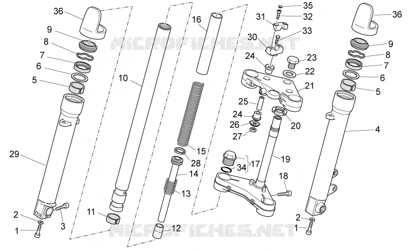 Fourche Av. II MOTO GUZZI MOTO-GUZZI-MOTORCYCLES 750 V7 2015  V7 II Special ABS