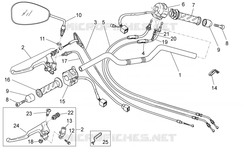 Guidon - Commandes MOTO GUZZI MOTO-GUZZI-MOTORCYCLES 750 V7 2016  V7 II Special ABS