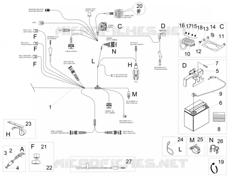 Circuit electrique II MOTO GUZZI MOTO-GUZZI-MOTORCYCLES 750 V7 2016  V7 II Special ABS