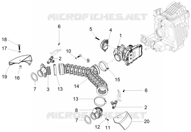 Corps à papillon MOTO GUZZI MOTO-GUZZI-MOTORCYCLES 750 V7 2016  V7 II Stone ABS
