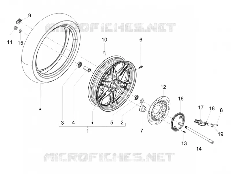 Roue arrière II MOTO GUZZI MOTO-GUZZI-MOTORCYCLES 750 V7 2015  V7 II Stone ABS