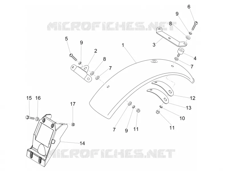 Carrosserie arriére I- Garde-boue MOTO GUZZI MOTO-GUZZI-MOTORCYCLES 750 V7 2016  V7 II Stornello ABS