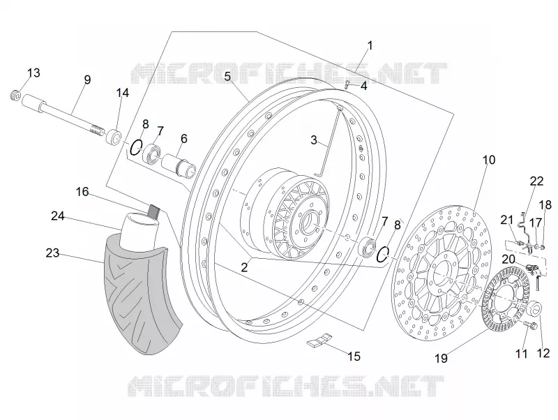Roue Av. I MOTO GUZZI MOTO-GUZZI-MOTORCYCLES 750 V7 2016  V7 II Stornello ABS