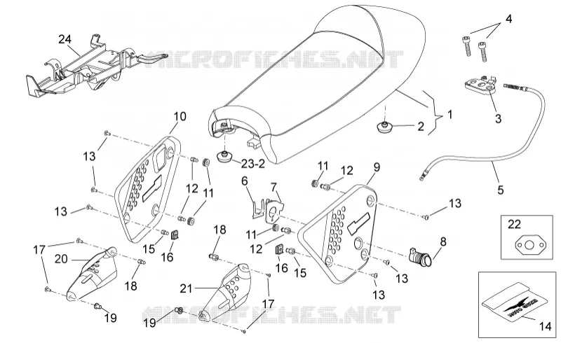 Selle-Carrosserie cent. MOTO GUZZI MOTO-GUZZI-MOTORCYCLES 750 V7 2013  V7 Racer