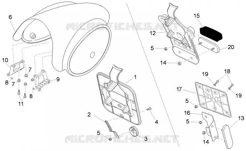 Carrosserie arriére II- Porte-plaque MOTO GUZZI MOTO-GUZZI-MOTORCYCLES 750 V7 2014  V7 Racer