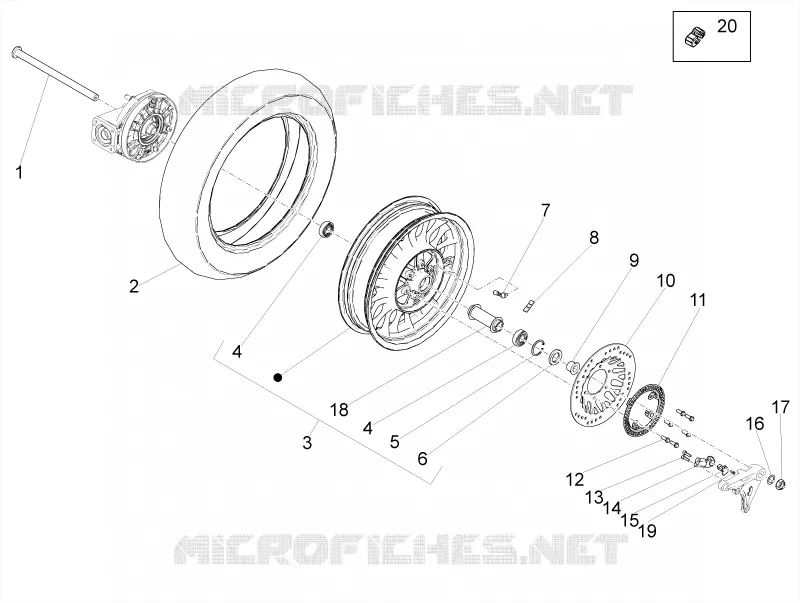 Roue arrière MOTO GUZZI MOTO-GUZZI-MOTORCYCLES 850 V9 2016  V9 Roamer